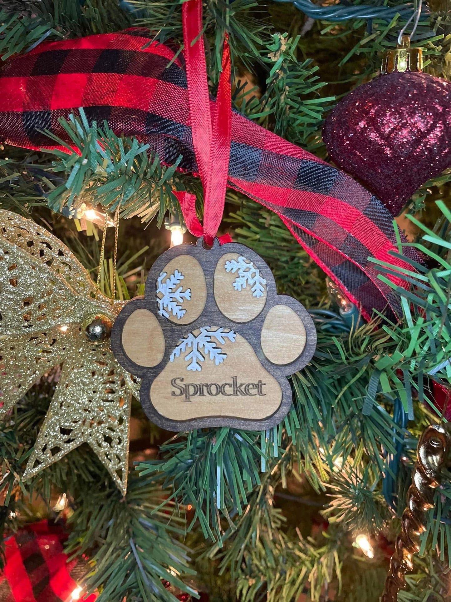 Dog Paw print ornaments
